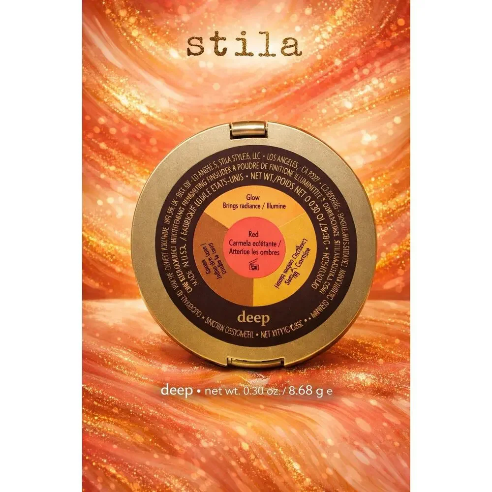 stila - One Step Correct Brightening Finishing Powder - Deep - 0.30 oz/ 8.68 g